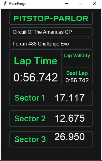 RaceForge Screenshot 1 - e.g., Main Interface